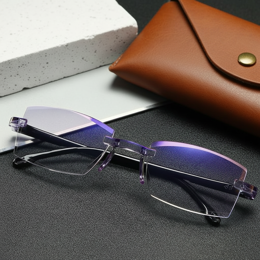 Varifocal Glasses With Blue Light Shield Rimless Reading | Temsk