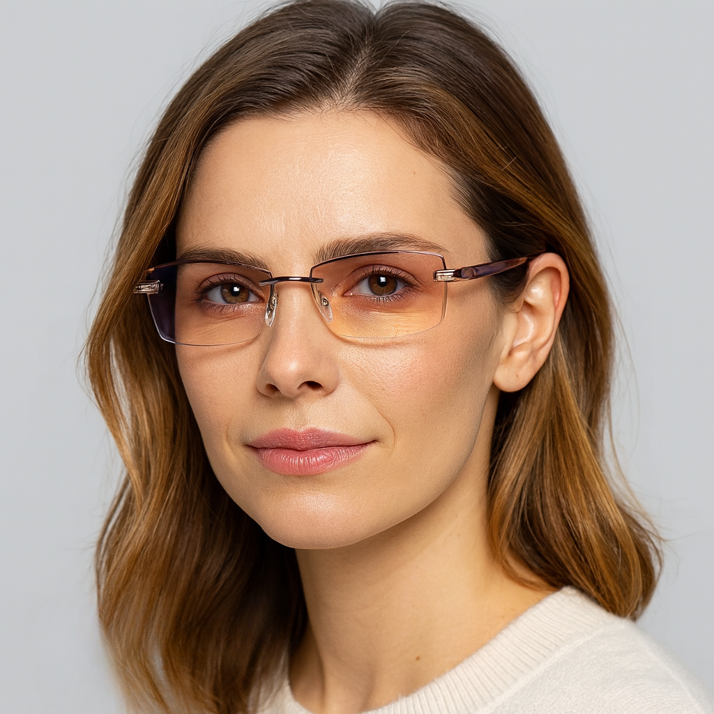 Varifocal Glasses With Blue Light Shield Rimless Reading | Temsk