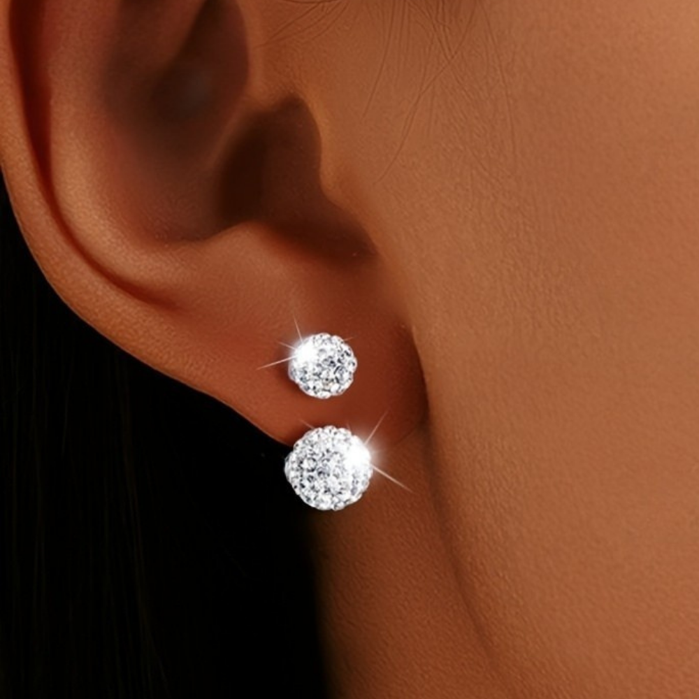 Sterling Silver Flower CZ Stud Earrings For Mother's Day Present | Temsk