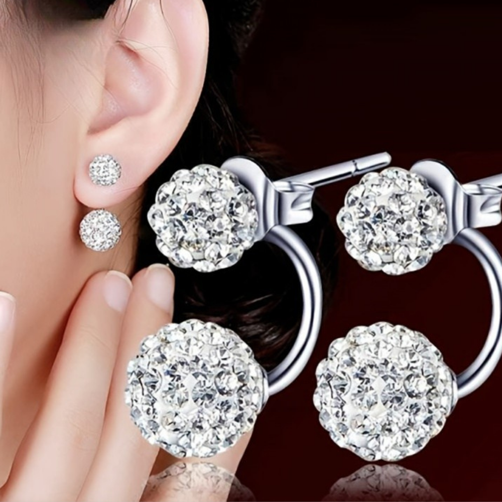 Sterling Silver Flower CZ Stud Earrings For Mother's Day Present | Temsk