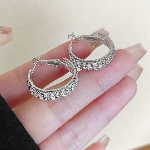 Crystal Hoop Gold Earrings For Mother's Day Gift Elegant Jewelry Temsk