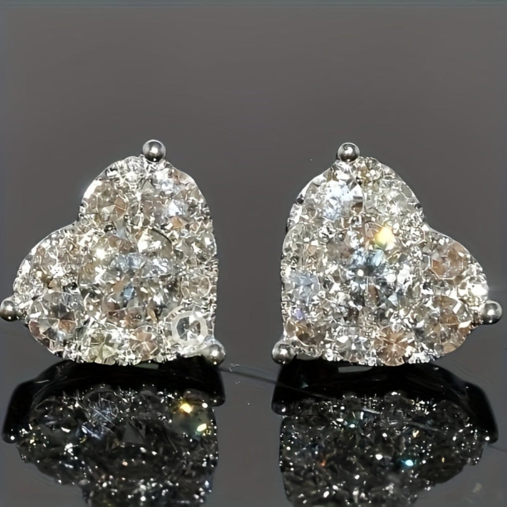 Elegant Heart Crystal Earrings For Mothers Day Gift | Temsk