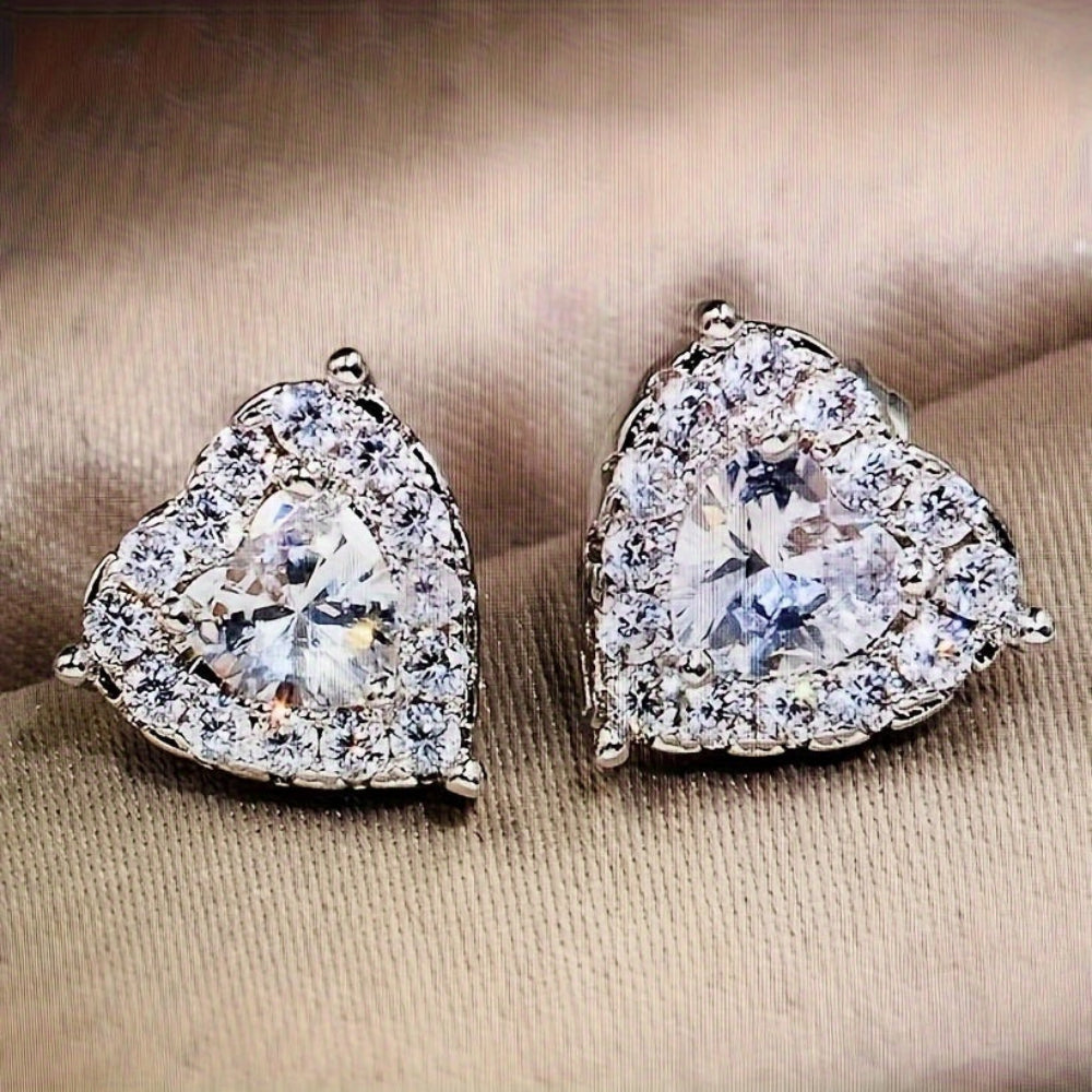 Elegant Heart Crystal Earrings For Mothers Day Gift | Temsk