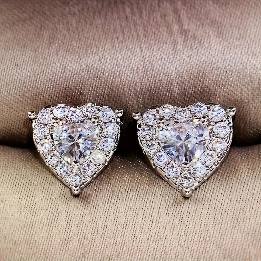 Elegant Heart Crystal Earrings For Mothers Day Gift | Temsk