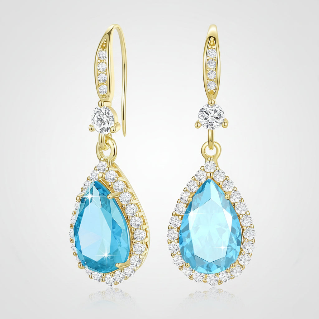 Birthstone Teardrop Earrings for Mother's Day Gift | Temsk