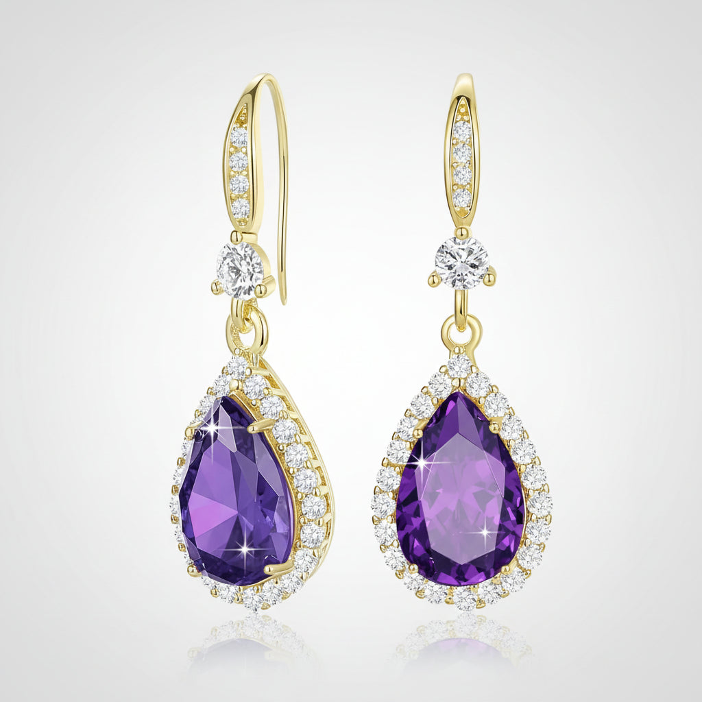 Birthstone Teardrop Earrings for Mother's Day Gift | Temsk