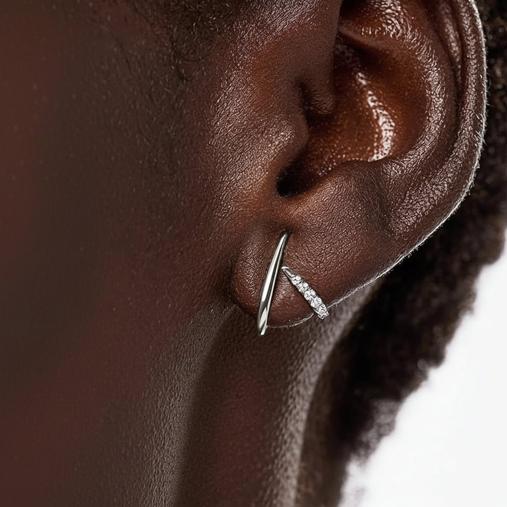 Gold Geometric X Stud Earrings for Mother's Day Gift | Temsk
