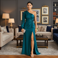 Nova One-Shoulder Dress With Asymmetric Draping And Slit | Temsk