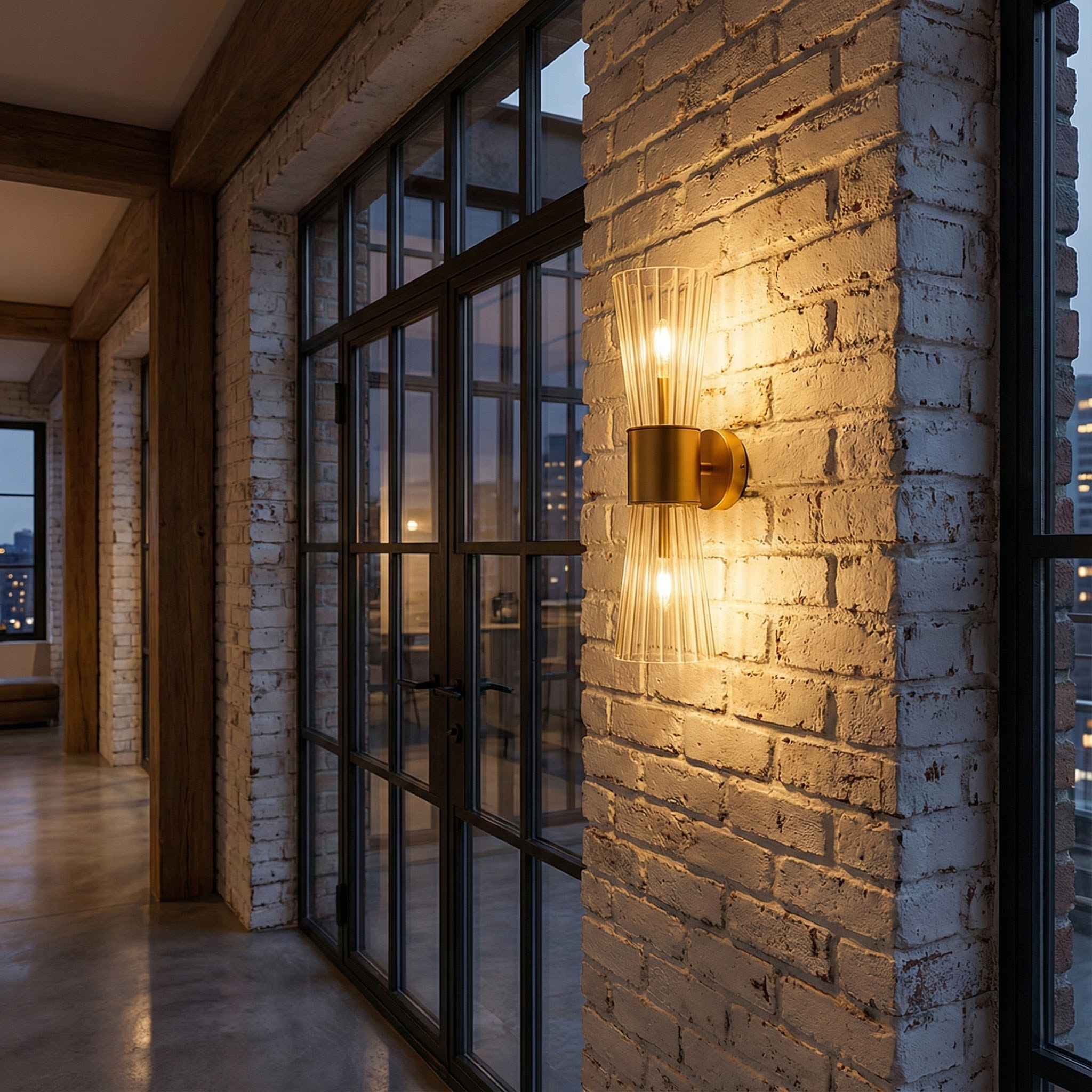 NovaStone Stylish Modern Brass Wall Sconce Lighting With Glass Shades | Temsk