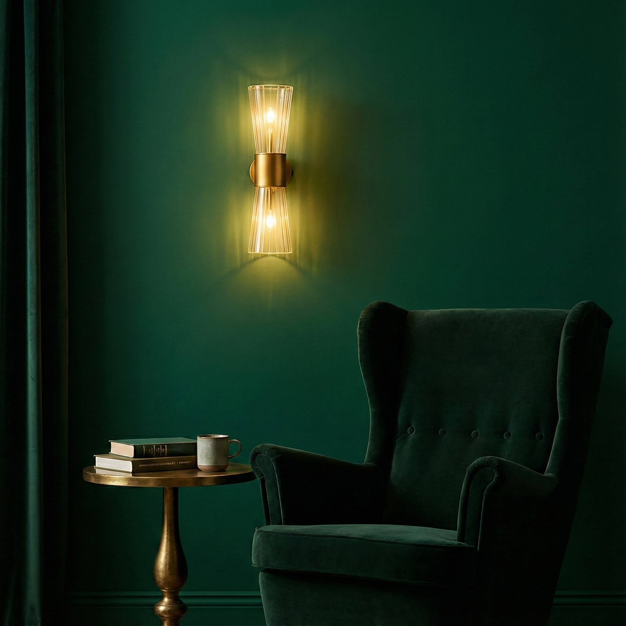 NovaStone Stylish Modern Brass Wall Sconce Lighting With Glass Shades | Temsk