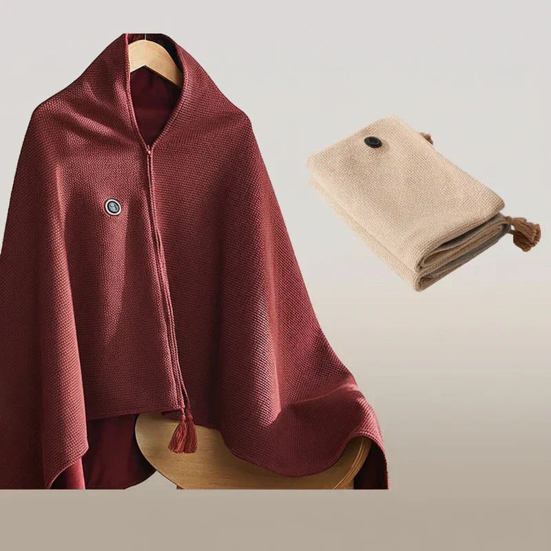 Wearable USB Heated Blanket Shawl For Fast, Cozy Warmth At Home Or Travel | Temsk