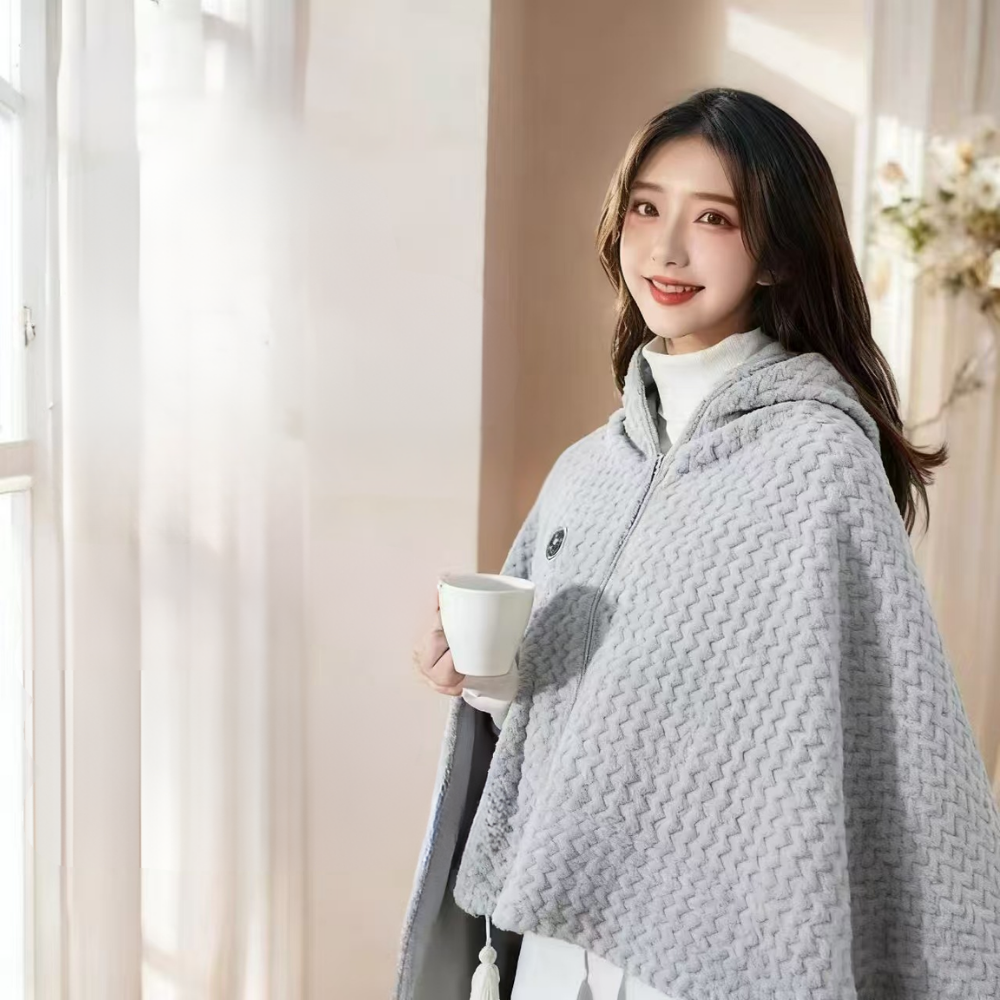 Wearable USB Heated Blanket Shawl For Fast, Cozy Warmth At Home Or Travel | Temsk