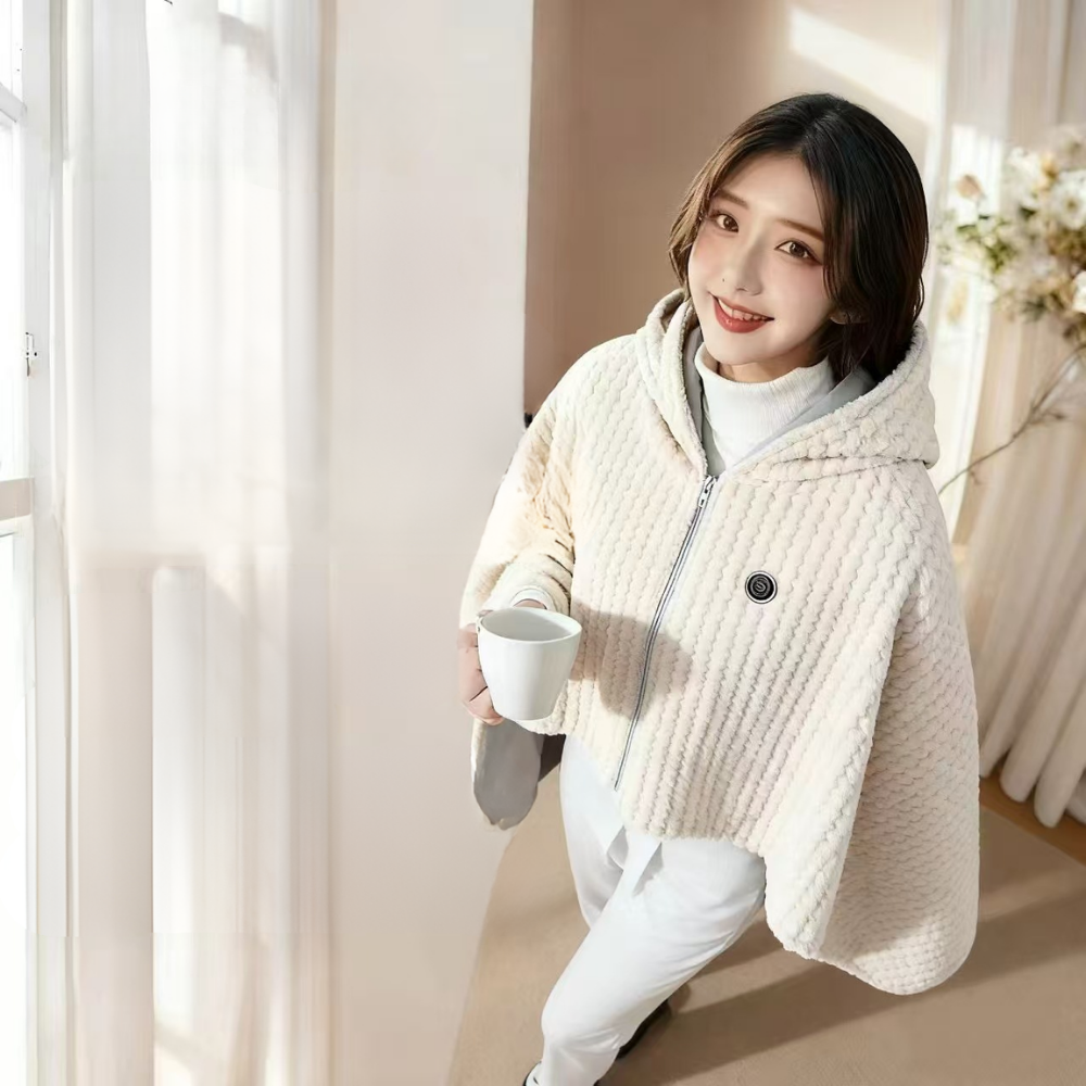 Wearable USB Heated Blanket Shawl For Fast, Cozy Warmth At Home Or Travel | Temsk