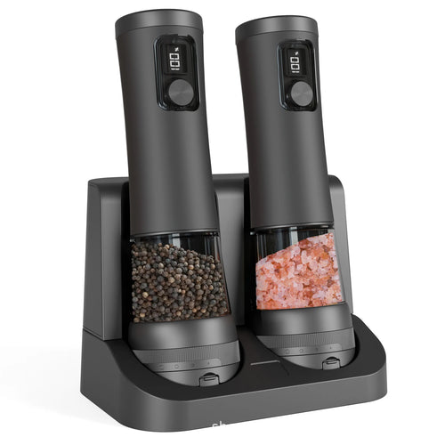 GrindSmart Rechargeable Salt And Pepper Grinder Set With Adjustable Grinding Settings Temsk