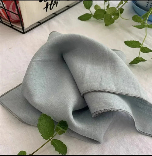 Guardanapos Astra em Linho 100% Natural com Borda Cinza para Jantares Intemporais e Uso Diário Temsk