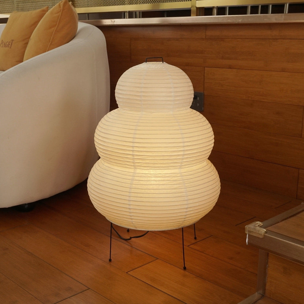 Rice Paper Floor Lamp With Layered Paper Shade | Temsk