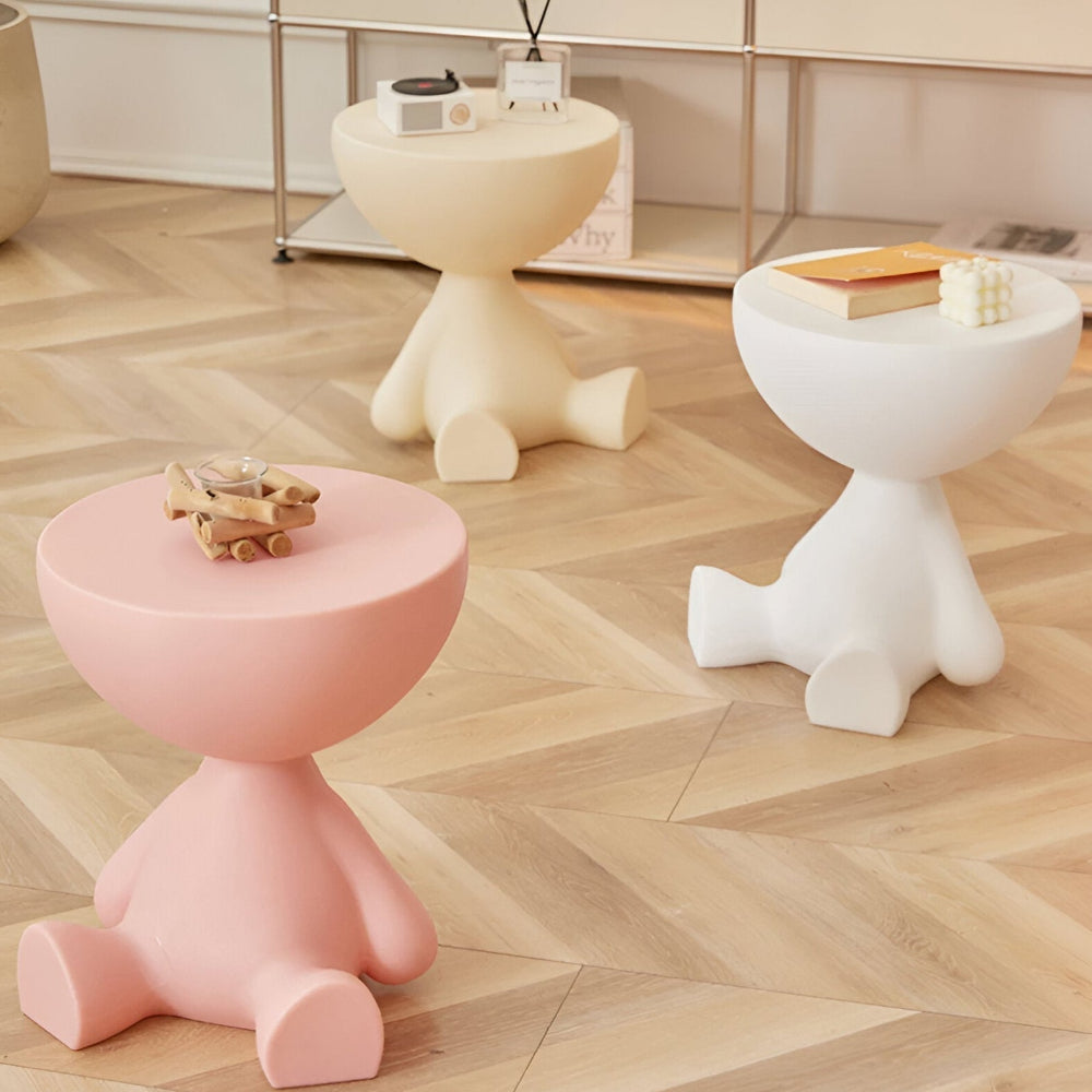 Round Modern Coffee Table With Stylish Accent Side Table For Living Rooms | Temsk