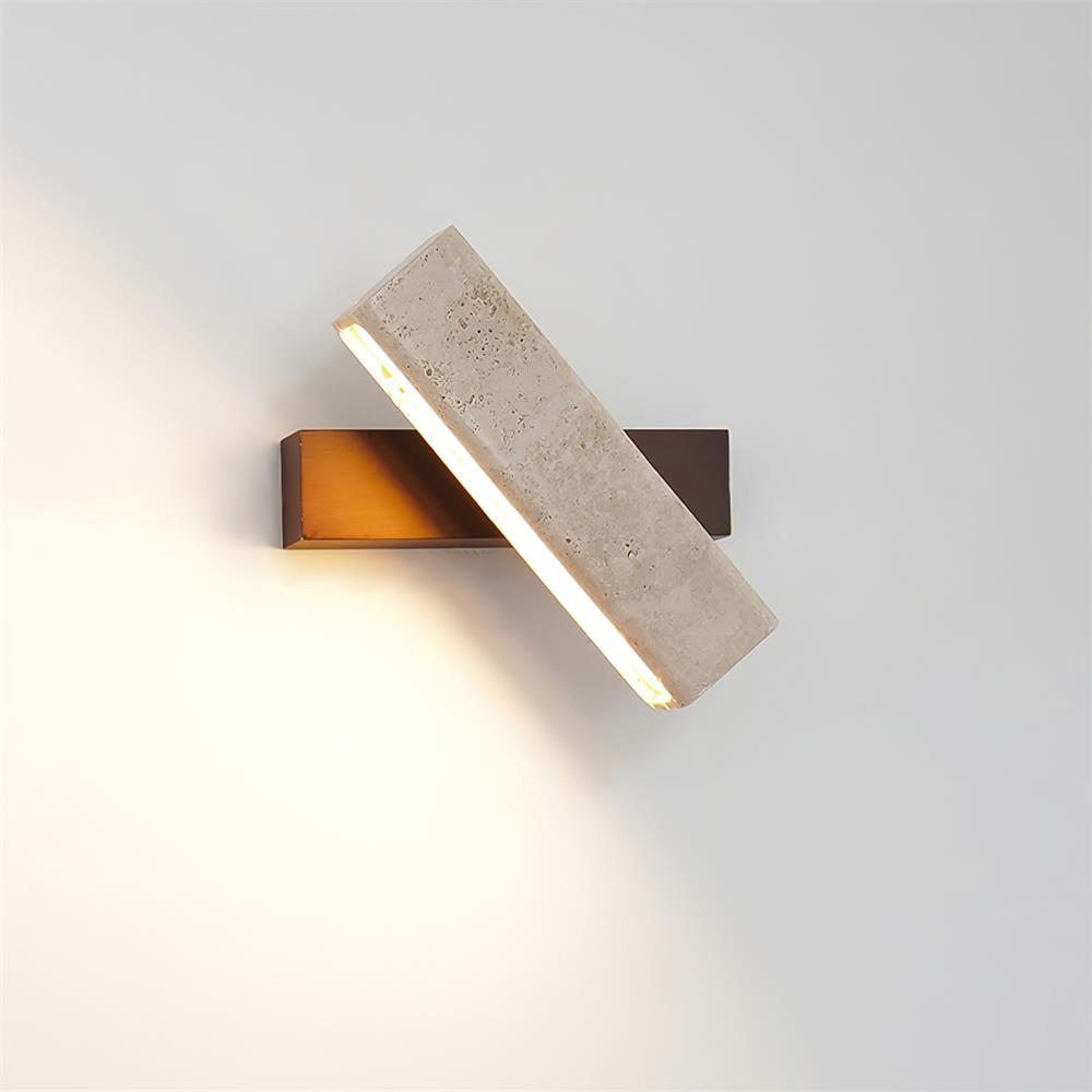 Obrotowa lampa ścienna z trawertynu z wbudowanym LED | Temsk