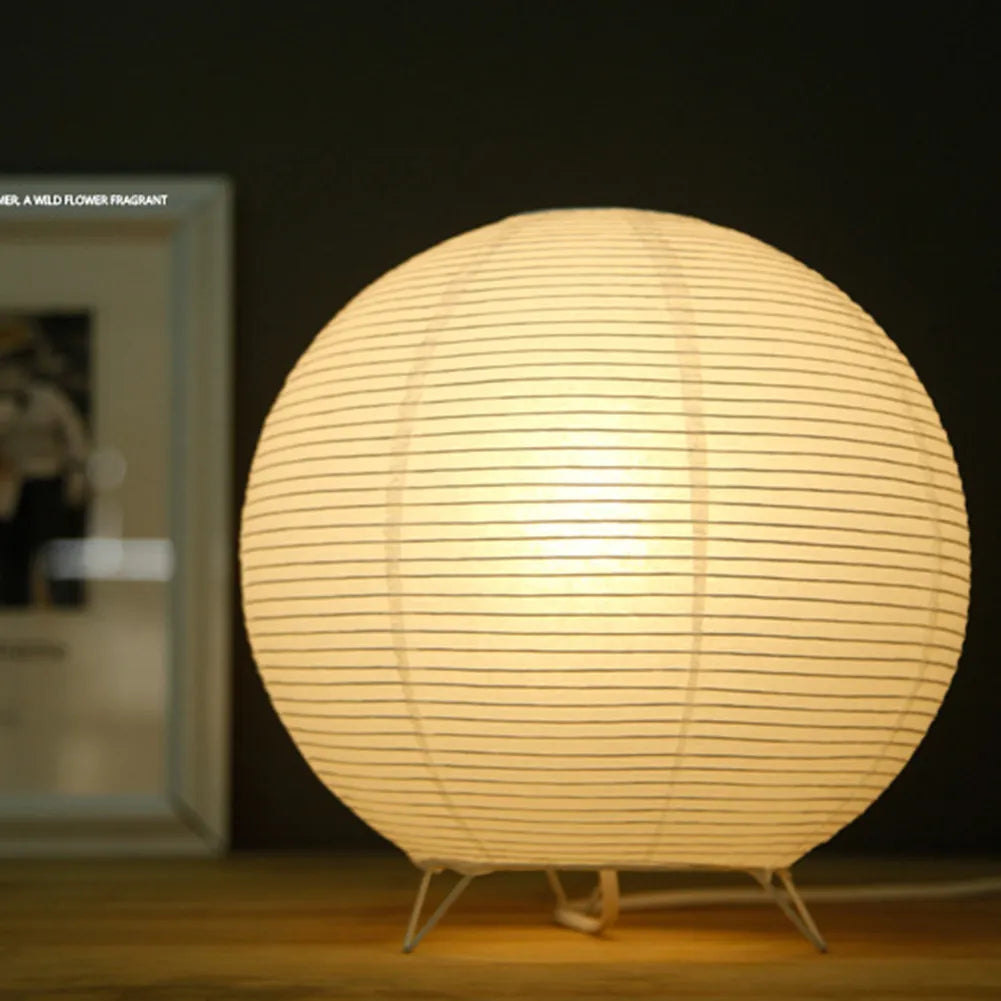 Rice Paper Table Lamp With Spherical Shade For Desks | Temsk