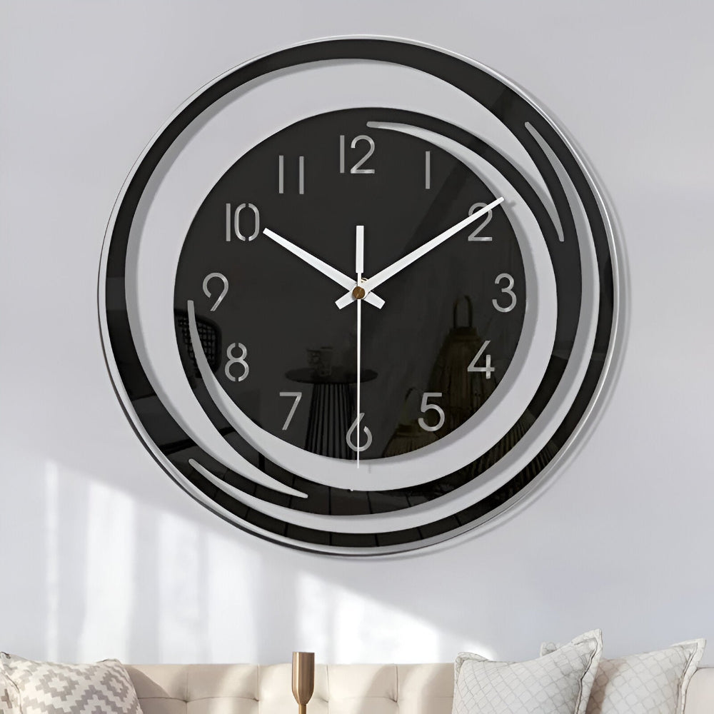 Sorana Wanduhr mit modernem schwarzen Akzent und nordischem Acryl-Design | Temsk
