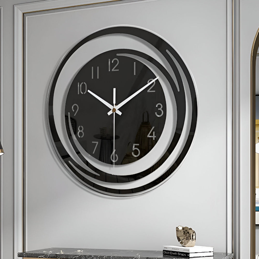 Sorana Wanduhr mit modernem schwarzen Akzent und nordischem Acryl-Design | Temsk