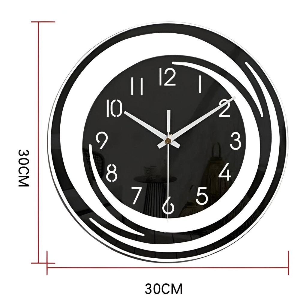 Sorana Wanduhr mit modernem schwarzen Akzent und nordischem Acryl-Design | Temsk
