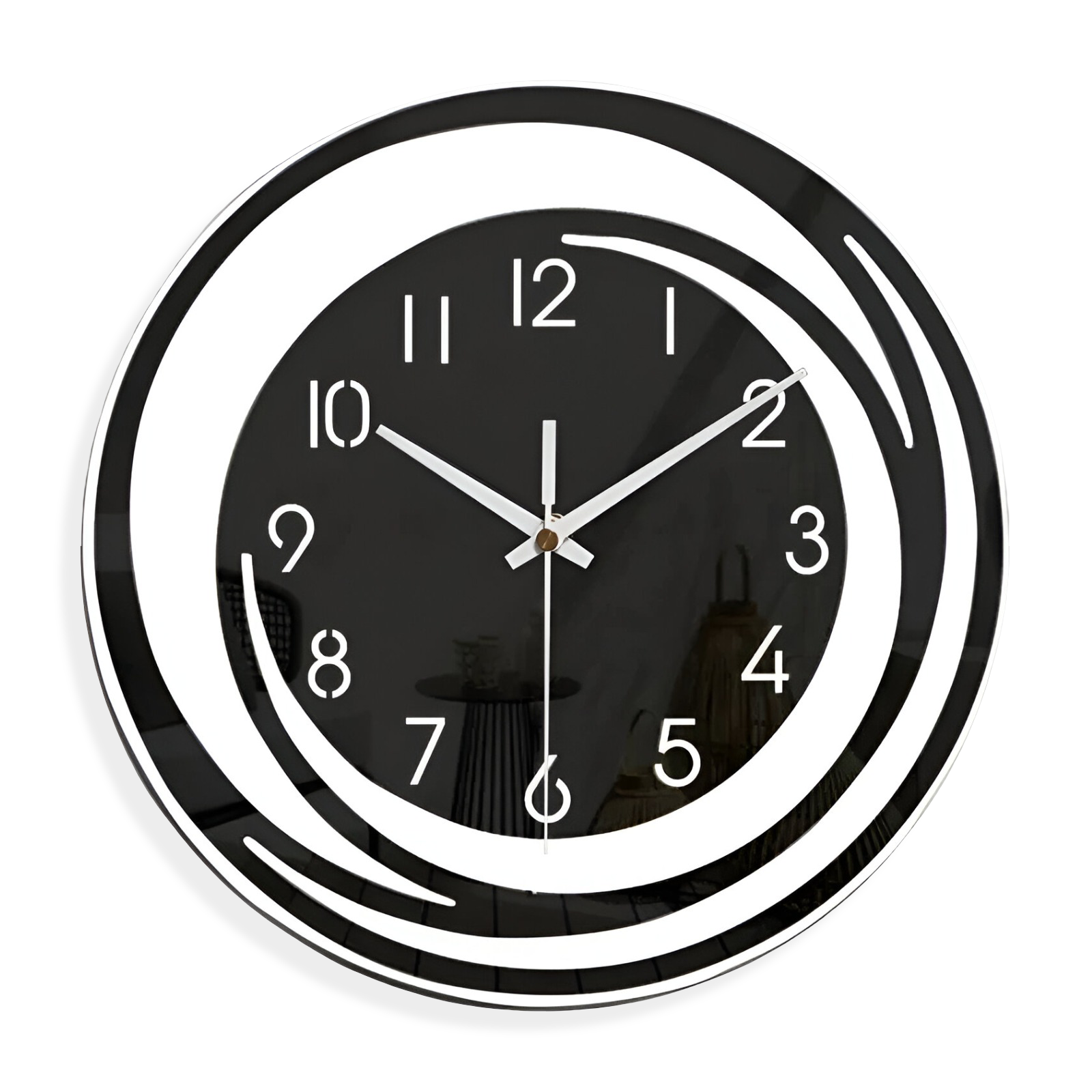 Sorana Wanduhr mit modernem schwarzen Akzent und nordischem Acryl-Design | Temsk