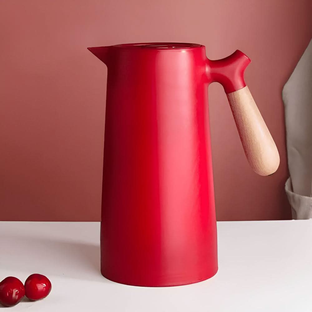 Aurelia Elegant Double-Wall Glass Carafe With Wooden Handle For Hot And Cold Drinks | Temsk