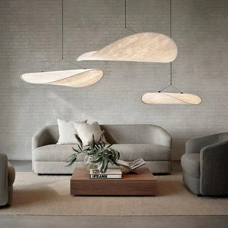 CalmLumen Japandi Silk Pendant Lamp With LED Friendly Design | Temsk