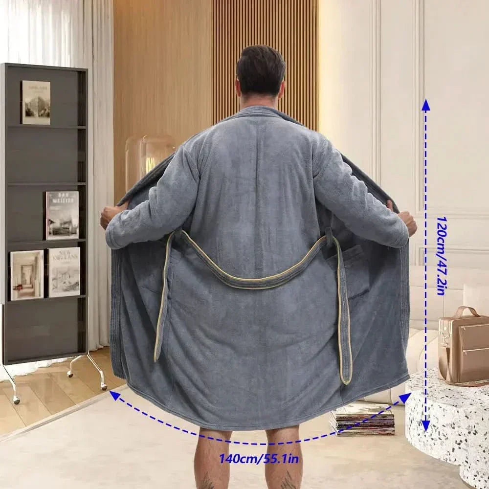 RegalVelour Elegant Men's Bathrobe in Thick Velvet | Temsk