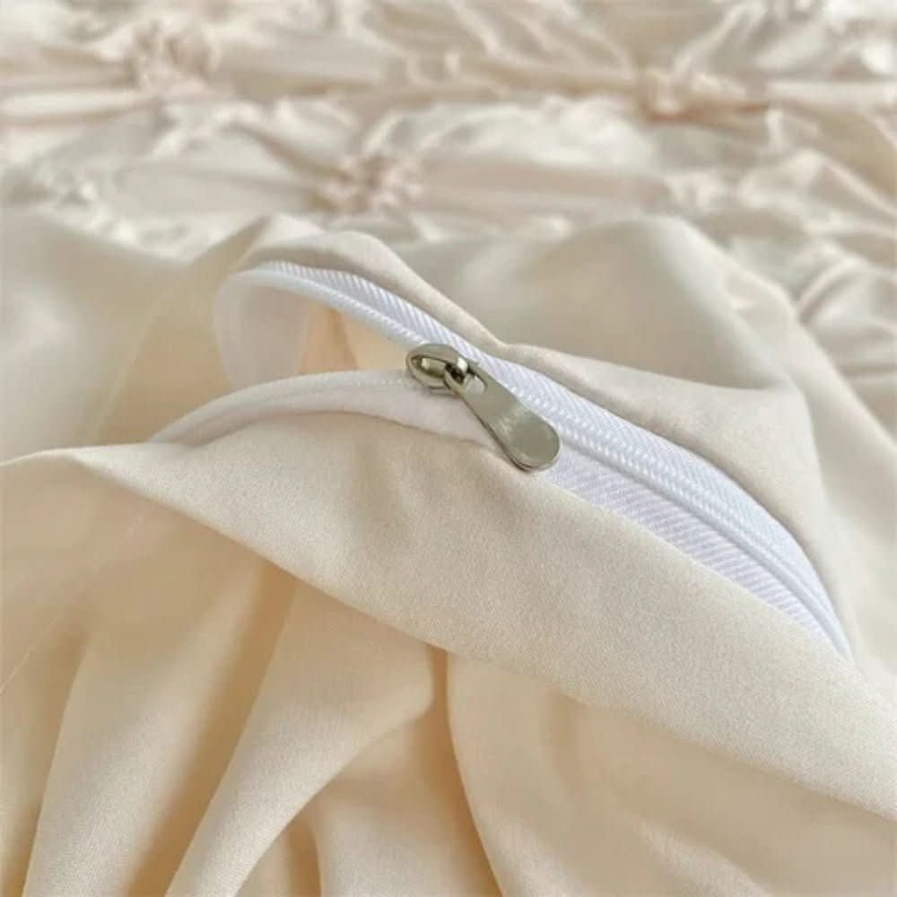 FloraRuffle Duvet Set - Elegant Ruffle Flower Duvet Cover In Microfiber | Temsk