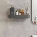 AquaLuxe Bath Wall Shelf With Towel Rail And No Drill Installation | Temsk