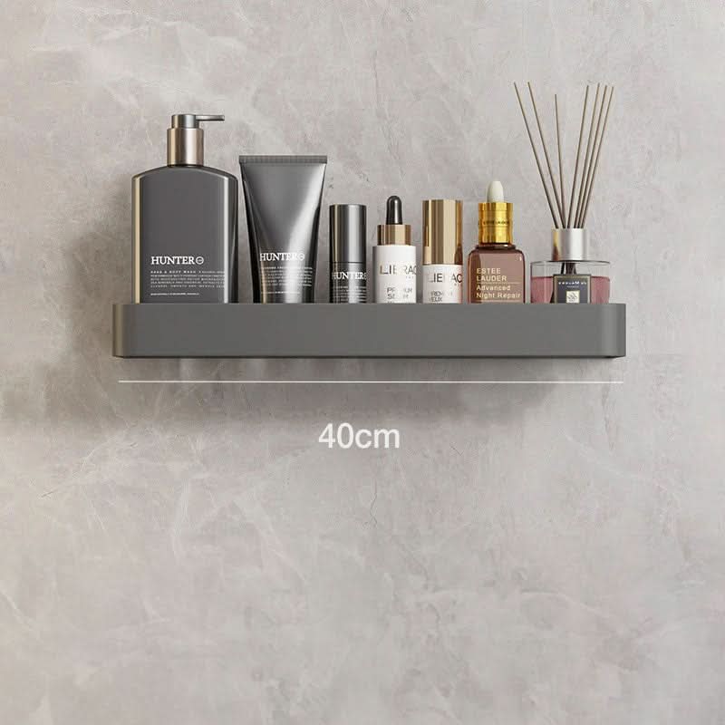 AquaLuxe Bath Wall Shelf With Towel Rail And No Drill Installation | Temsk