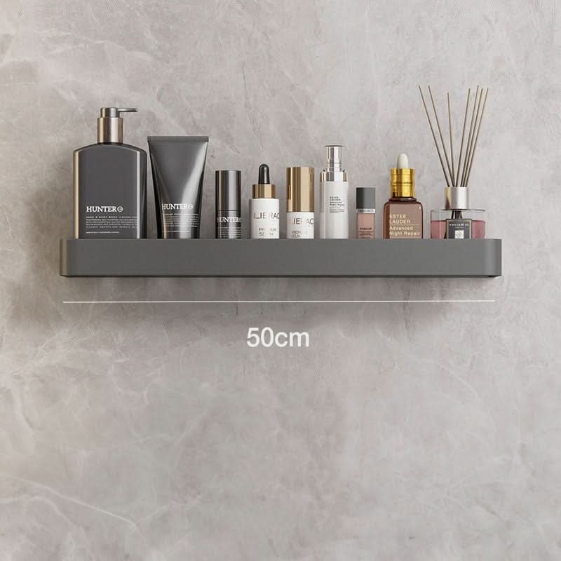 AquaLuxe Bath Wall Shelf With Towel Rail And No Drill Installation | Temsk