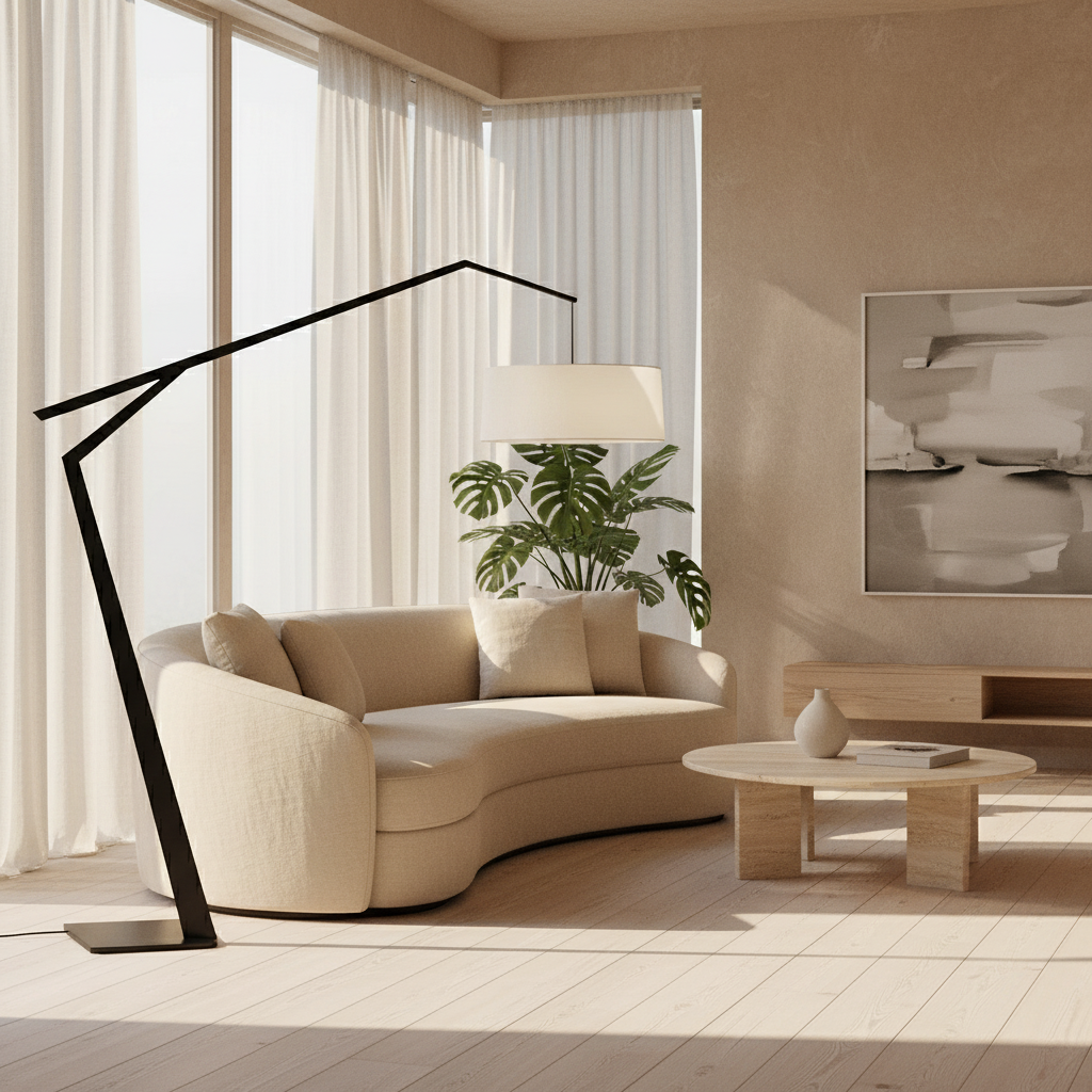 LumaCraft stylová moderní nastavitelná stojací lampa do obývacího pokoje | Temsk