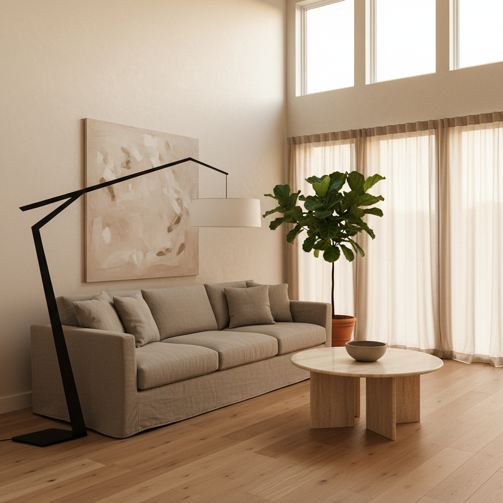 LumaCraft stylová moderní nastavitelná stojací lampa do obývacího pokoje | Temsk