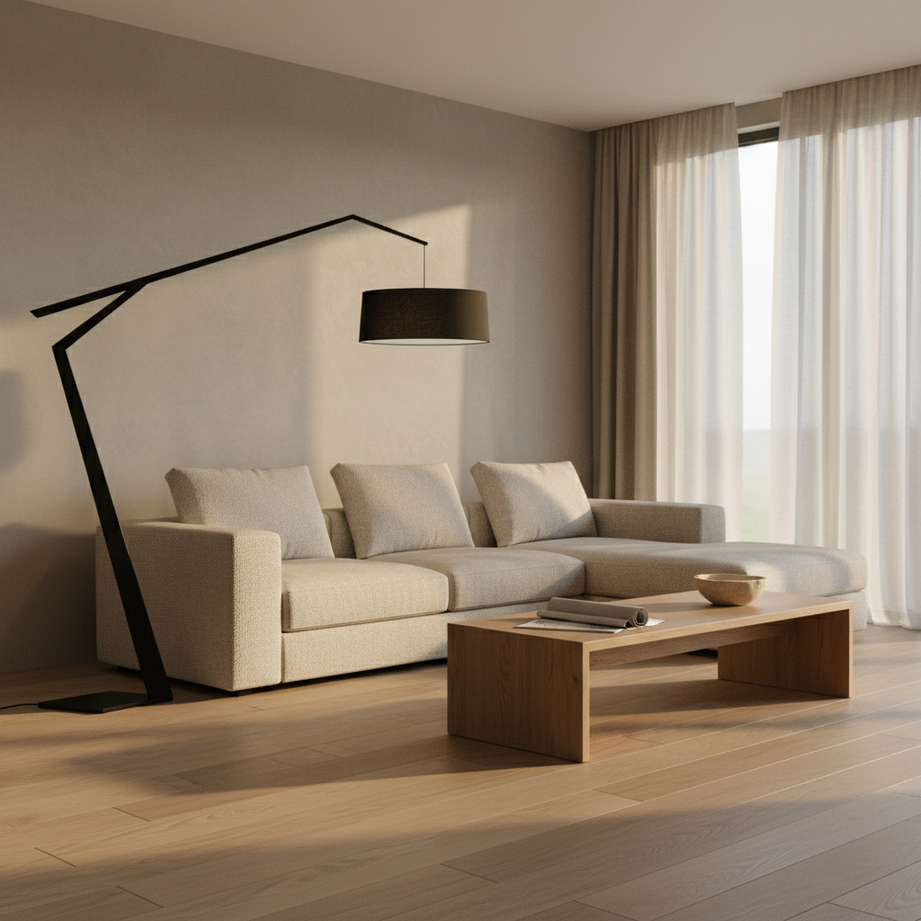LumaCraft stylová moderní nastavitelná stojací lampa do obývacího pokoje | Temsk