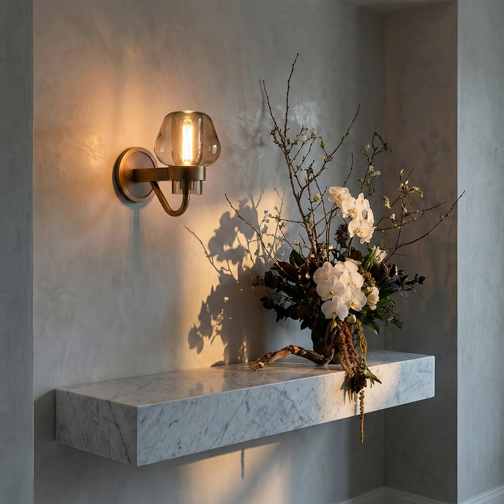 Lampada da parete elegante moderna in cristallo AureliaGlow | Temsk