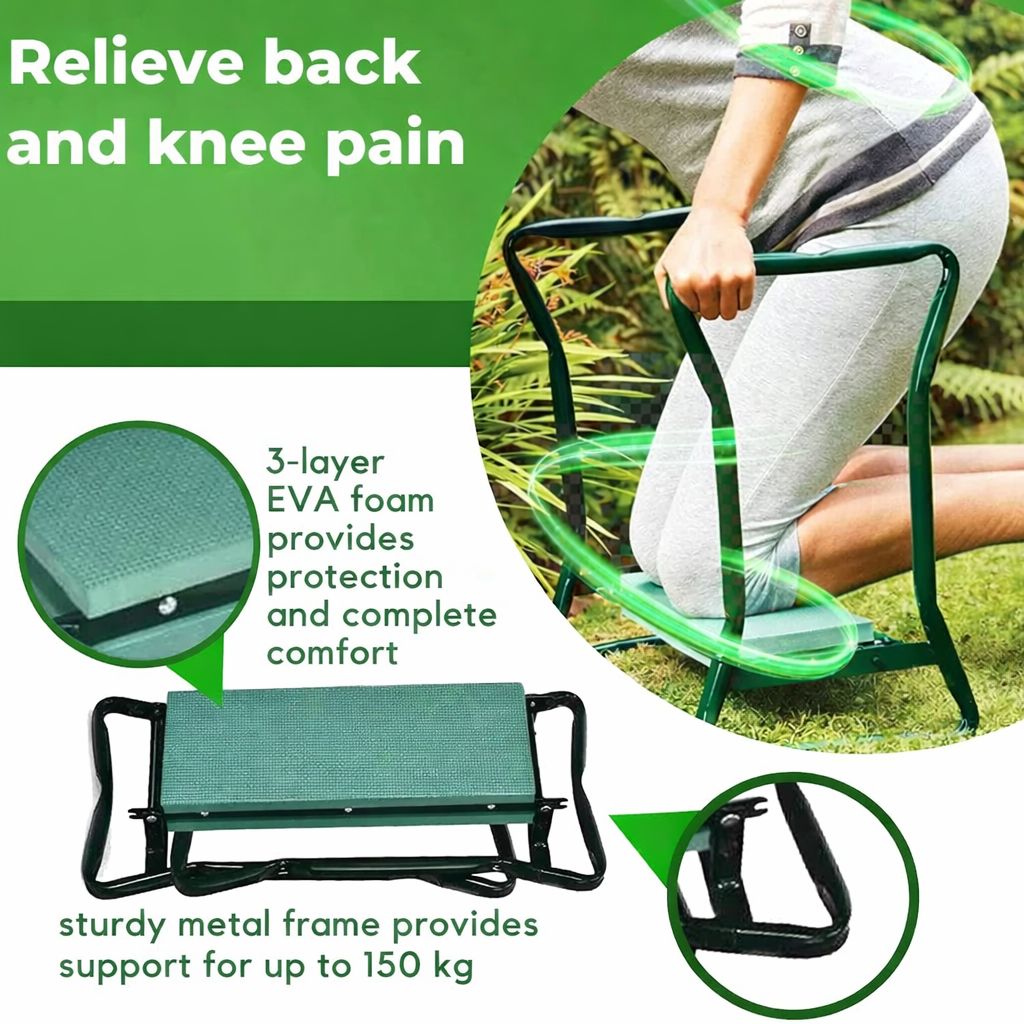 GardenEase Pro Ergonomic 2-In-1 Kneeler And Seat For Joint Comfort | Temsk