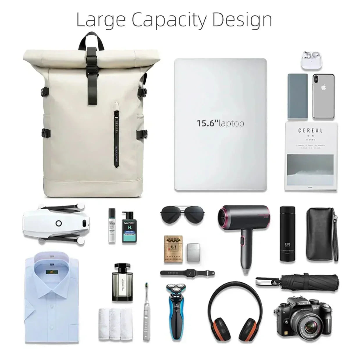 TrailMate Expandable Roll-Top Backpack With Laptop Compartment And Large Capacity | Temsk