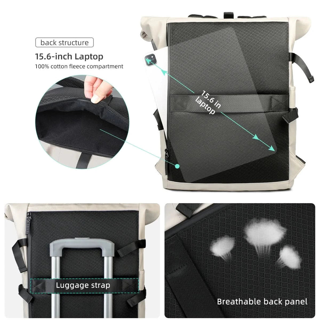 TrailMate Expandable Roll-Top Backpack With Laptop Compartment And Large Capacity | Temsk