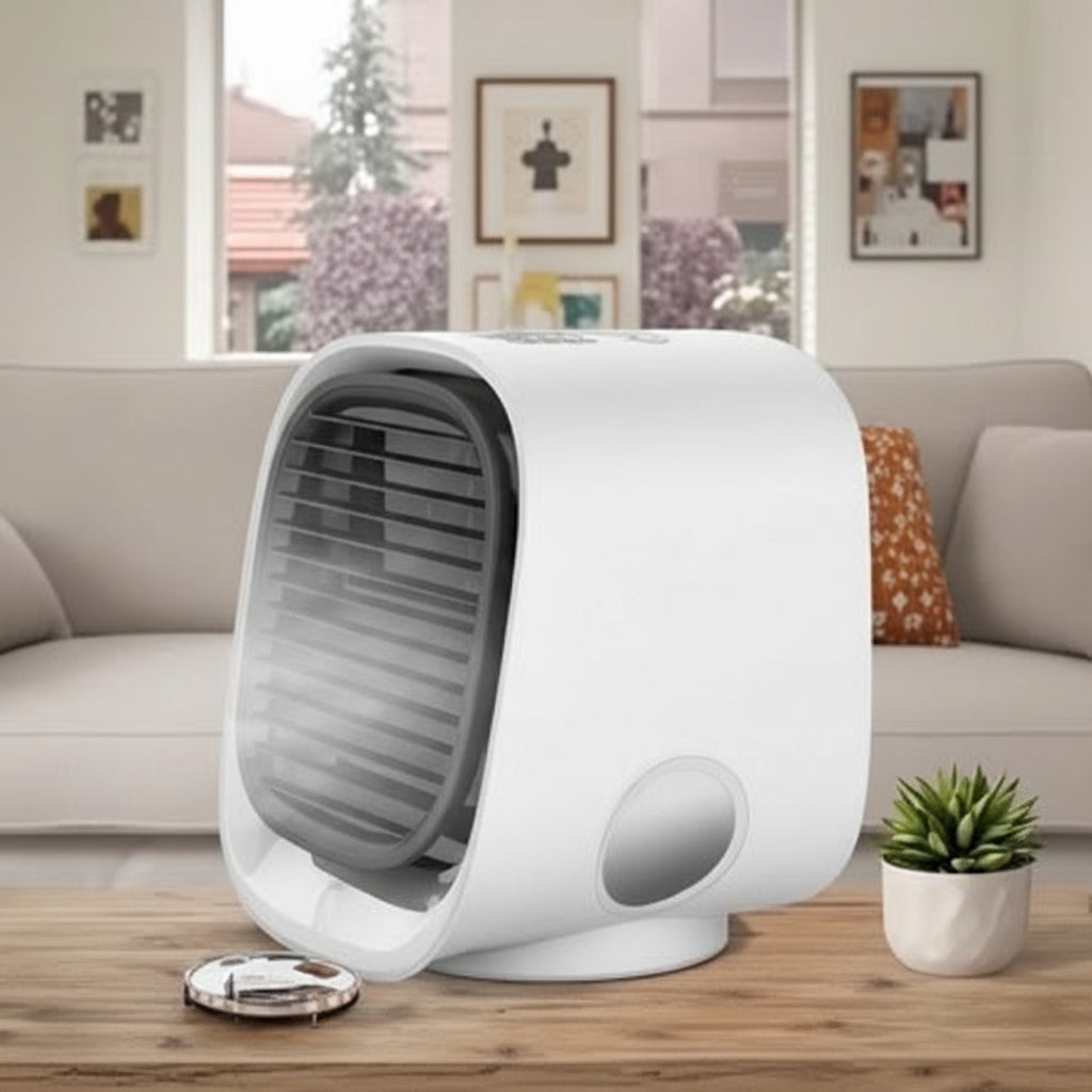 Verdunstungskühler Tischventilator mit USB-Nebel-Spray für Zuhause und Büro | Temsk