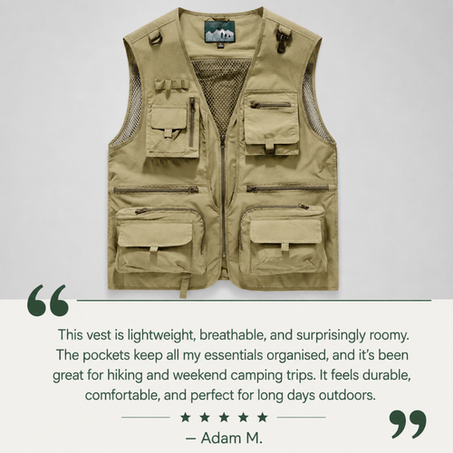 Breathable Mesh Utility Vest With Multiple Pockets For Outdoor Trails | Temsk