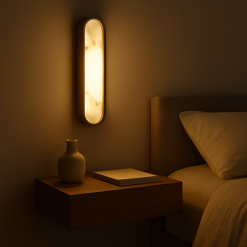 NovaLumen Elegant Sculptural Alabaster Wall Sconce Light Fixture | Temsk