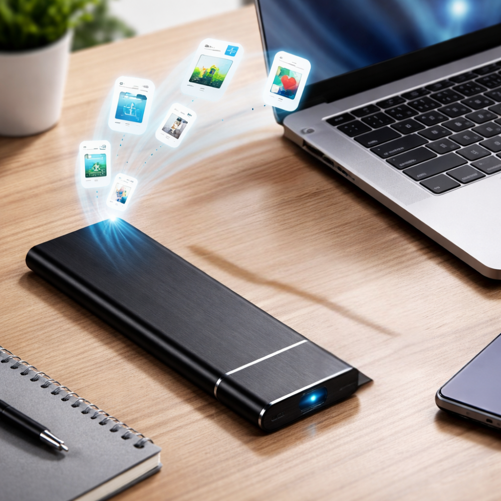 Hliníkový externí přenosný disk pro snadné ukládání dat | Temsk