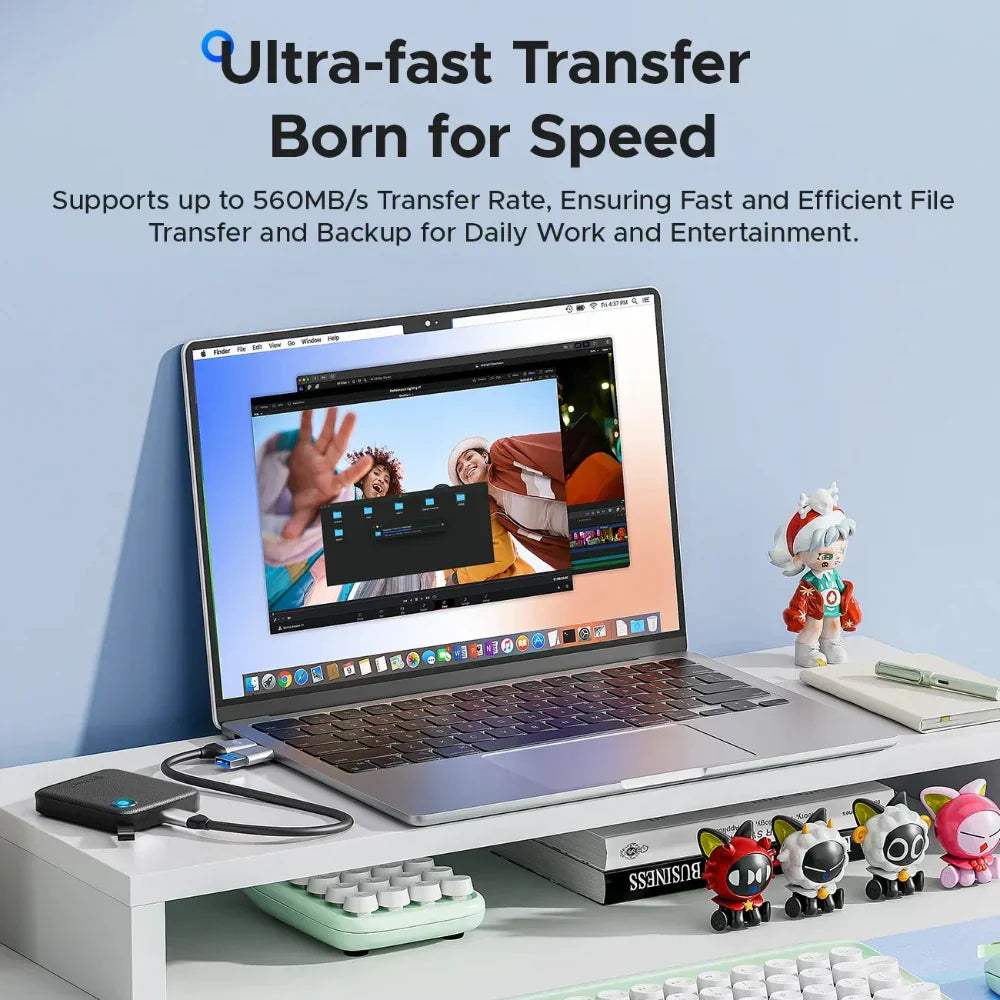 SSD esterno portatile con USB 3.2 per archiviazione veloce di file | Temsk
