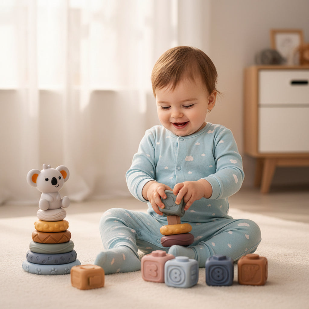 Soft Sensory Stacking Blocks With Teething Cubes For Babies | Temsk
