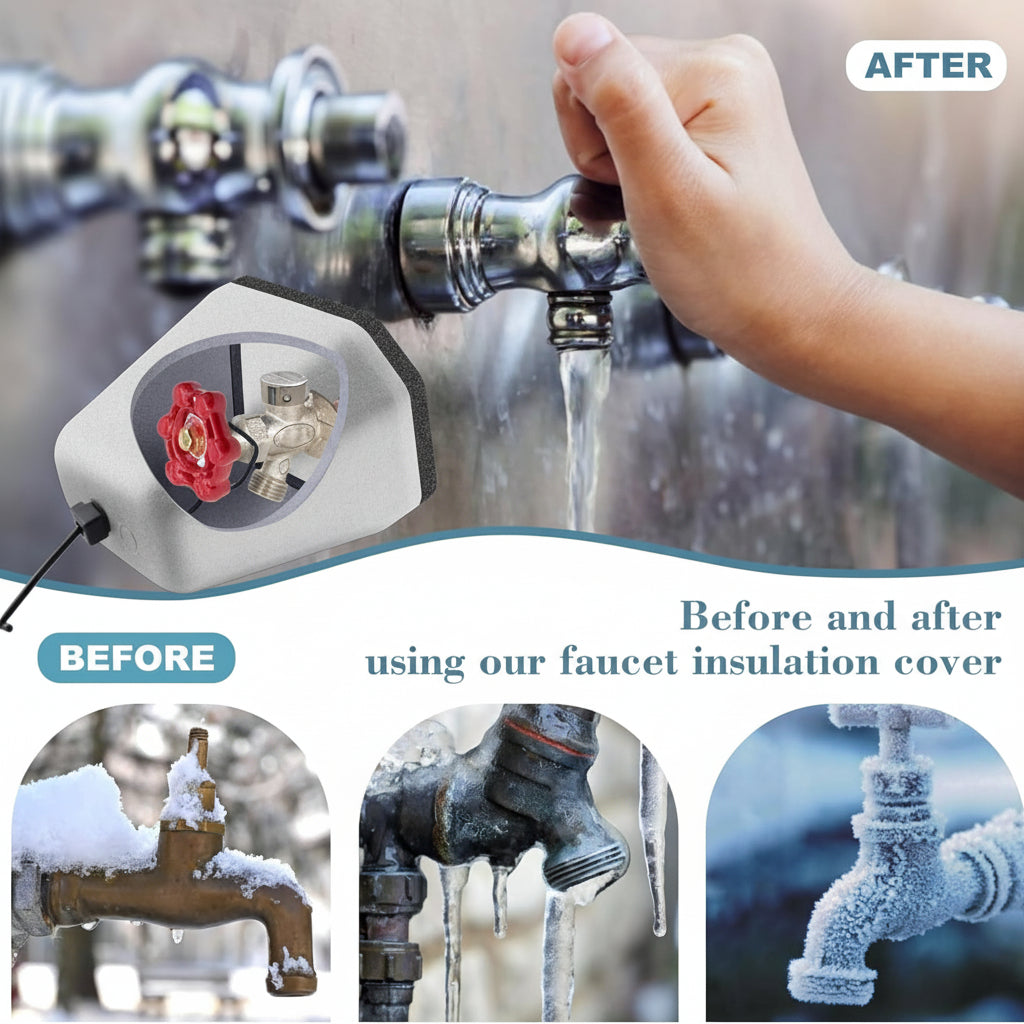 Foam Insulated Outdoor Faucet Covers For Winter Freeze Protection | Temsk
