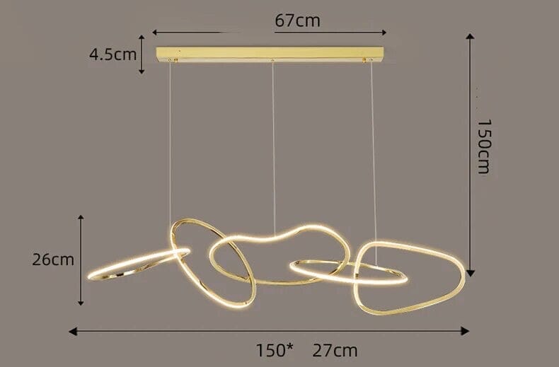Vela Ring Pendant Light In Rose Gold Or Gold Finish | Temsk