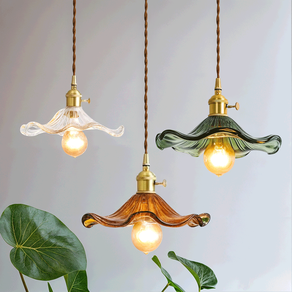 Lyra Glass Pendant Lights With Nordic Floral Motifs | Temsk